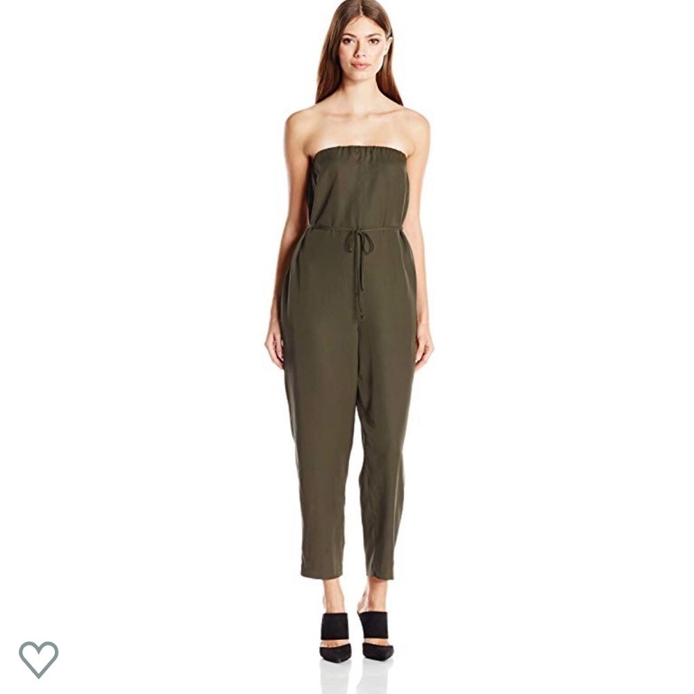 NWT BCBGeneration Strapless Olive Jumpsuit